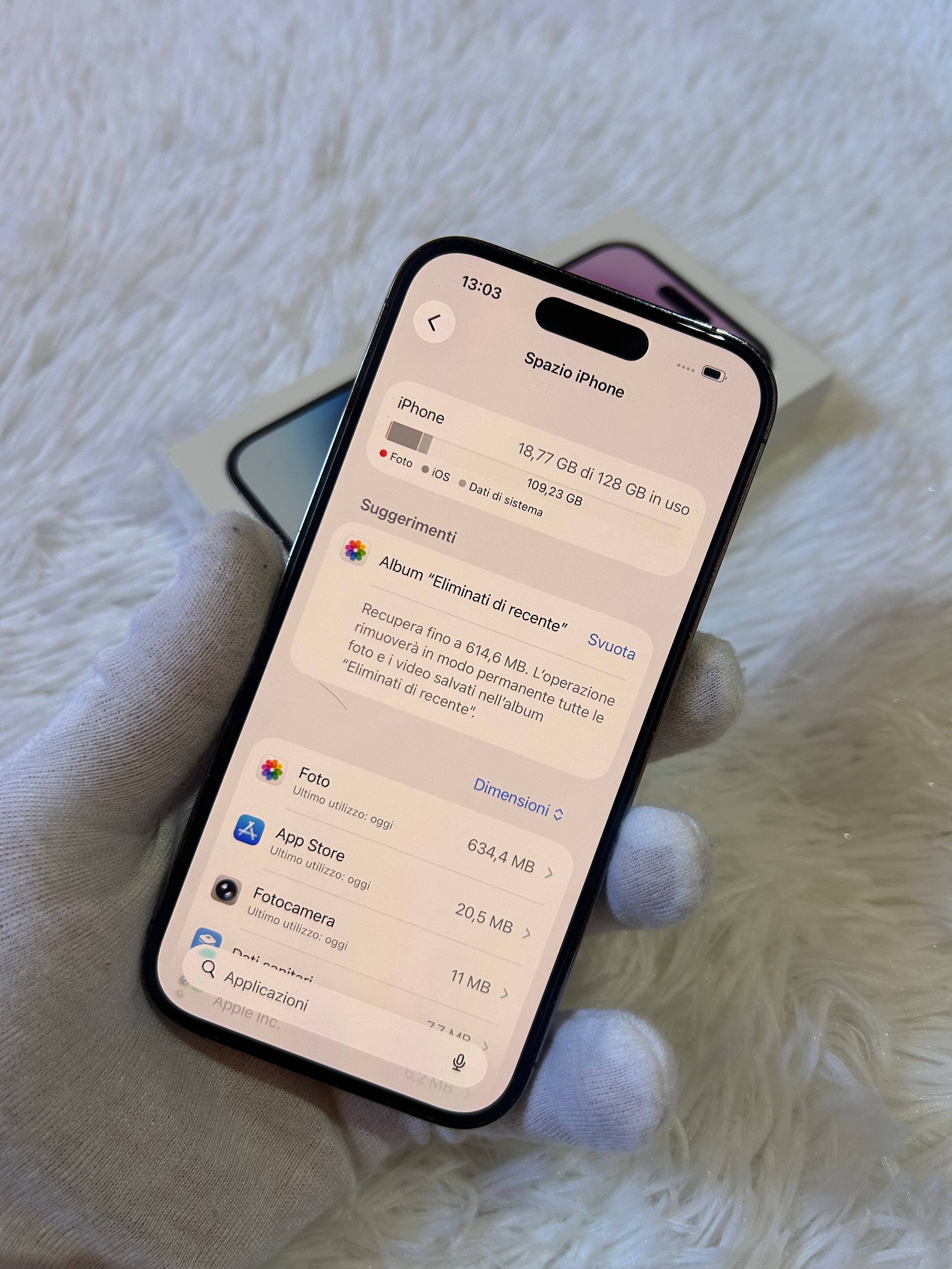 iPhone 14 Pro 128 Gb Deep Purple - Batteria 100%